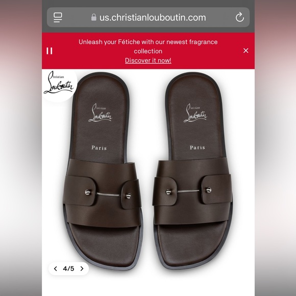 Christian Louboutin Brown Men's Slides - Picture 8 of 9
